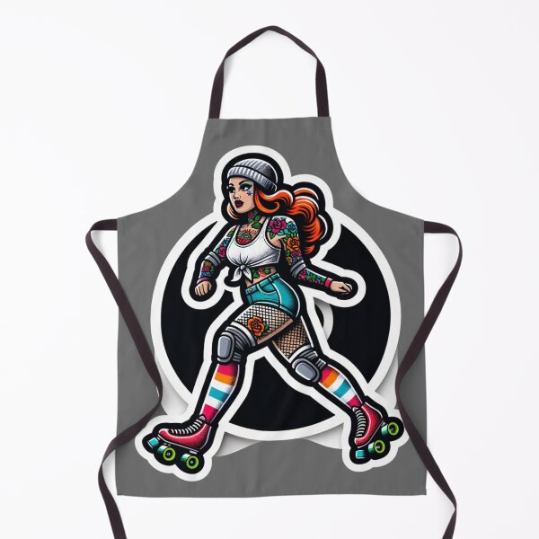 Item preview, Tattooed Rollerskater Pinup designed and sold by PinUpPizzazz.