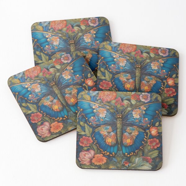 Item preview, Blue Butterfly Inspired By William Morris Style designed and sold by Tamas Das.