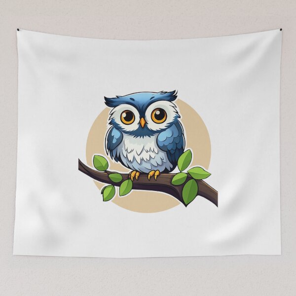 Item preview, Cute Cartoon Owlet on a Branch designed and sold by UBdesign.