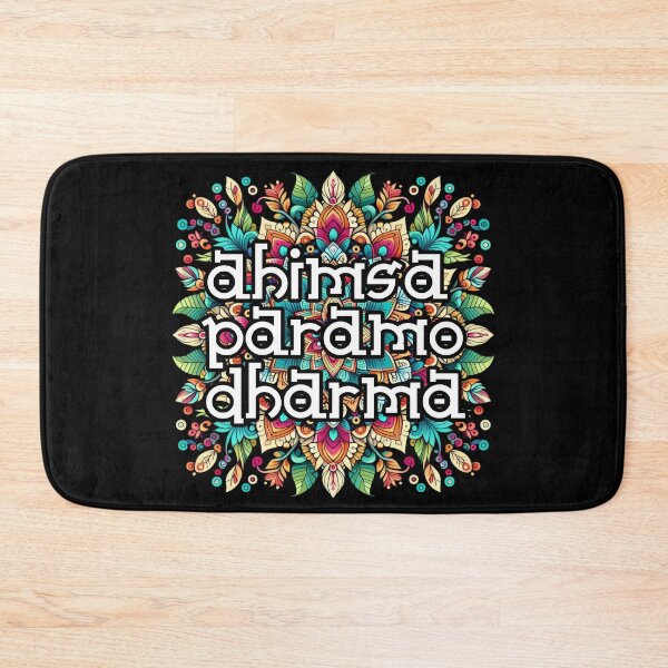 Item preview, Ahimsa Paramo Dharma Mandala. Non-violence is the highest duty: Colorful Harmony in Red, Green, Blue, Yellow, Orange, Purple, Pink designed and sold by SplashTastic.