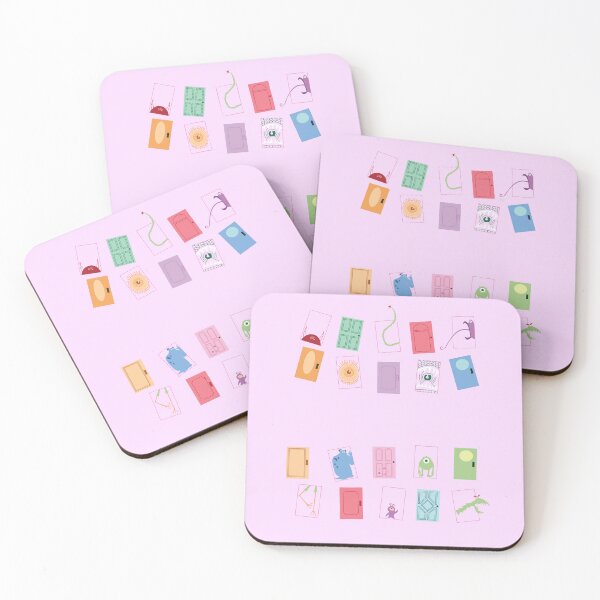 Item preview, Boo's Door and Monsters Pattern In Pink Pastel Color designed and sold by MagicalWardrobe.