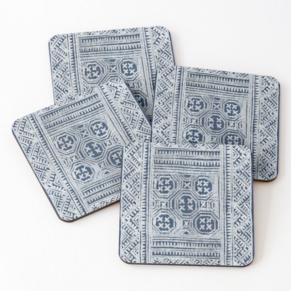 Item preview, Vintage indigo Boho hill tribe block print designed and sold by Morrisseyfabric.