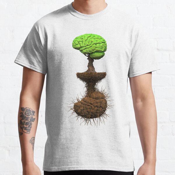 Vista previa del artículo con la obra «Árbol cerebral con raíces», diseñado y vendido por Russell Kightley.