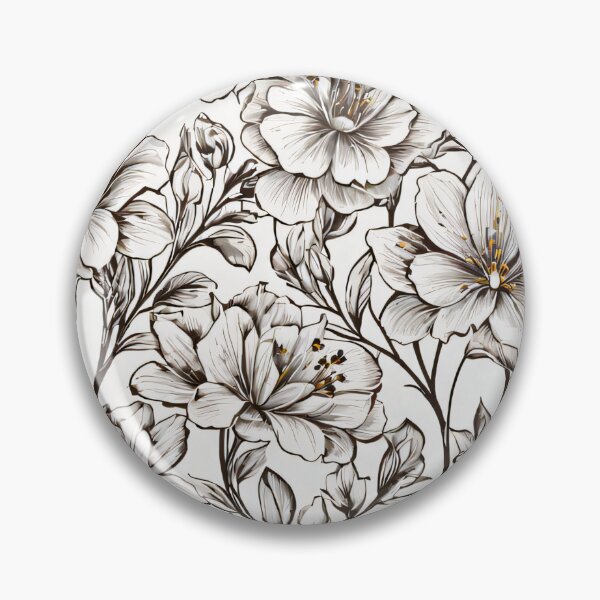 Item preview, Elegant White and Gold Flower Pattern designed and sold by LovinthWow.