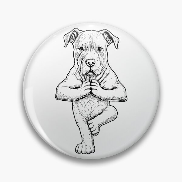 Aperçu de l'œuvre Dogo Argentino Chien Yoga Chiot Chiens drôles Pose d'arbre Asana créée et vendue par GrandeDuc.