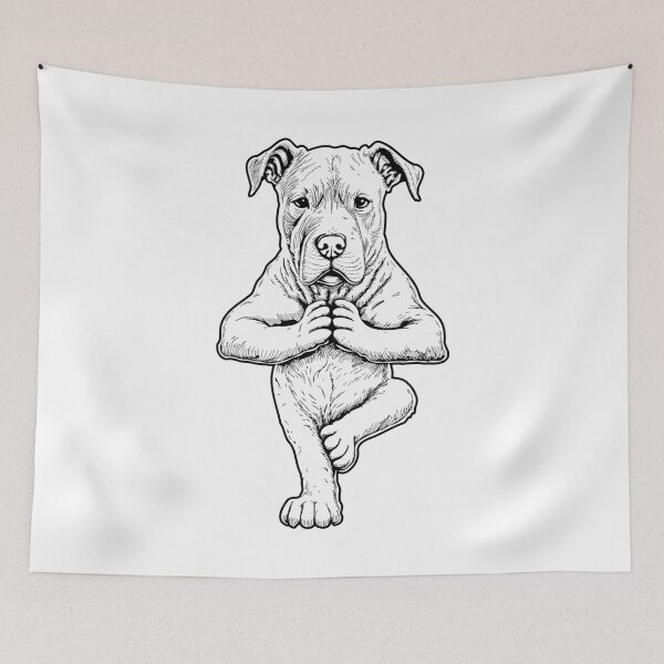Item preview, Dogo Argentino Dog Yoga Puppy Funny Dogs Tree Pose Asana designed and sold by GrandeDuc.
