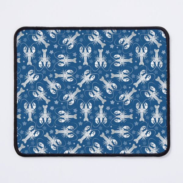 Item preview, lobster love silver on dark blue designed and sold by colorofmagic.