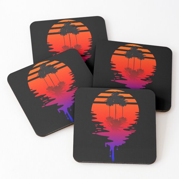 Item preview, Dripping Sun - Retrowave sun with palm trees designed and sold by DerNerd.