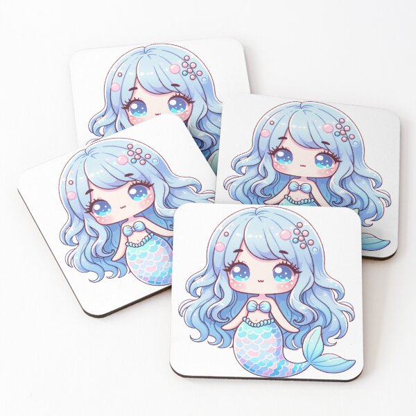 Item preview, Cute Kawaii Little Mermaid with blue hair designed and sold by RhythmK.