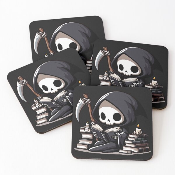 Item preview, Cute Reaper Reading a Book designed and sold by Kawaii-n-Spice.