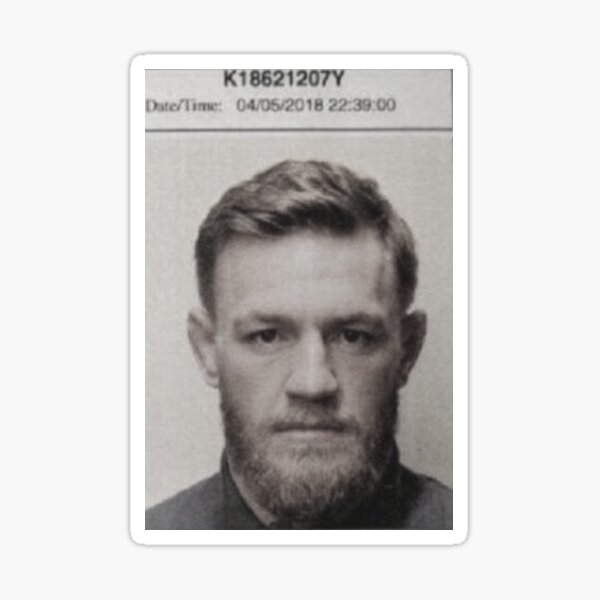 "Conor McGregor MUGSHOT" Sticker By Rsolisarroyo | Redbubble