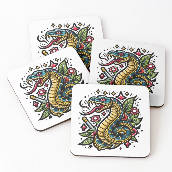 Item preview, Unique Snake Tattoo Art Snake Lover Gift Colored Snake  designed and sold by SlocifieShop.