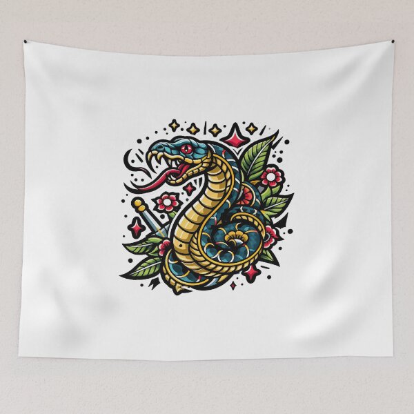Item preview, Unique Snake Tattoo Art Snake Lover Gift Colored Snake  designed and sold by SlocifieShop.