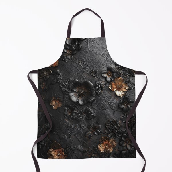 Item preview, Black leather texture, golden flowers and leaves designed and sold by Fantasyplus.