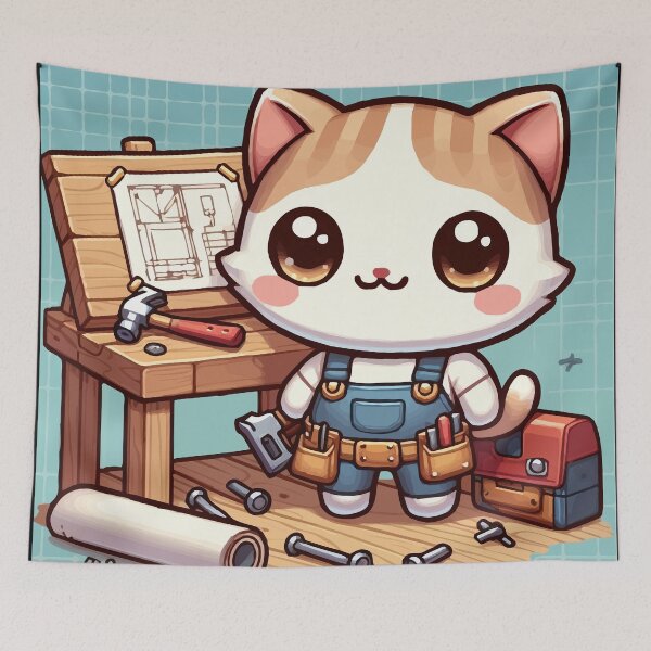 Item preview, The Builder Kitten: Meows and Hammers! designed and sold by Gacram.