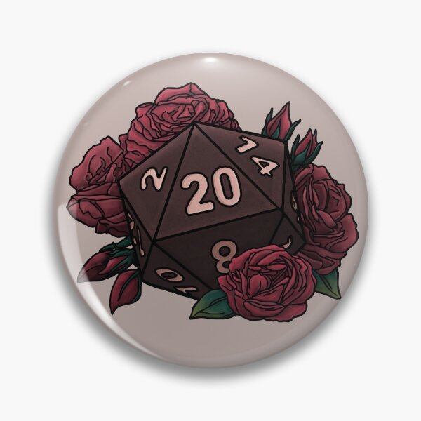 Artikelvorschau, Rose D20 – rote Variante – Tabletop-Gaming-Würfel entworfen und verkauft von Cassidy June Art.