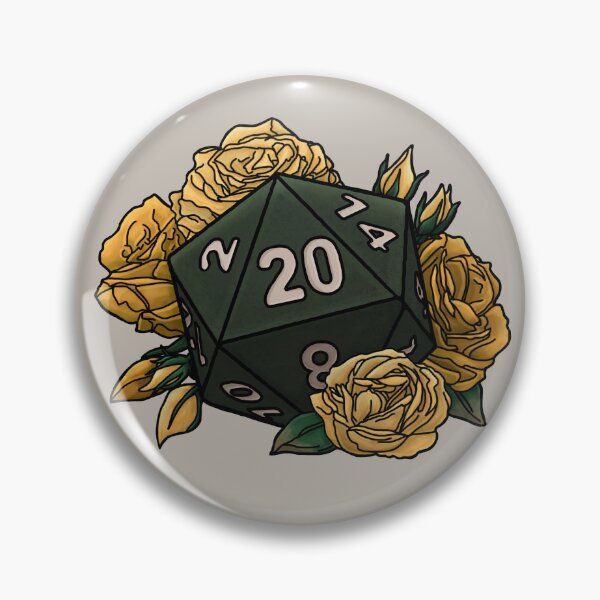 Artikelvorschau, Rose D20 – gelbe Variante – Tabletop-Gaming-Würfel entworfen und verkauft von Cassidy June Art.