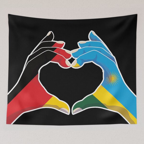 Item preview, Rwanda Rwandan Rwandese Germany German Love Heart Peace designed and sold by FlagX.