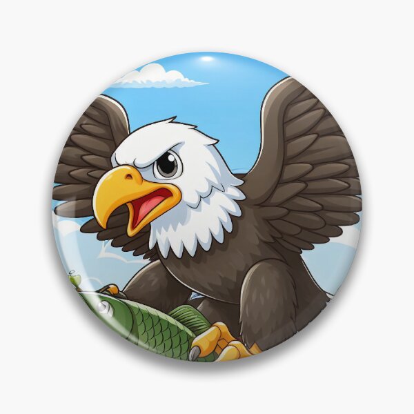 Item preview, cartoon eagle is catching fish in the lake. designed and sold by MzulhilmiZam.