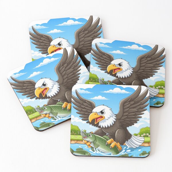 Item preview, cartoon eagle is catching fish in the lake. designed and sold by MzulhilmiZam.