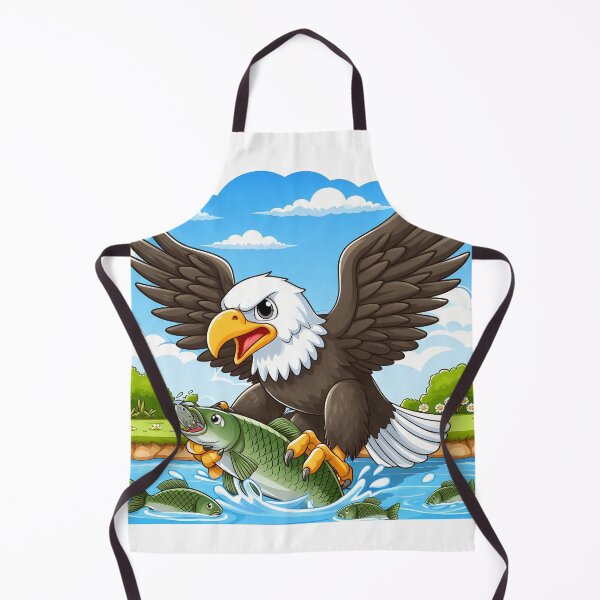 Item preview, cartoon eagle is catching fish in the lake. designed and sold by MzulhilmiZam.