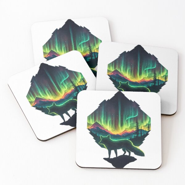 Item preview, Artic Fox With Northern Lights designed and sold by PlanetMarker.