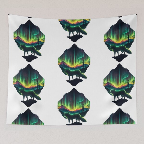 Item preview, Artic Fox With Northern Lights designed and sold by PlanetMarker.