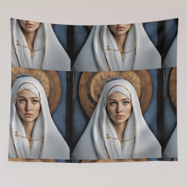 Item preview, Portrait of Virgin Mary in white veil designed and sold by bogfl.
