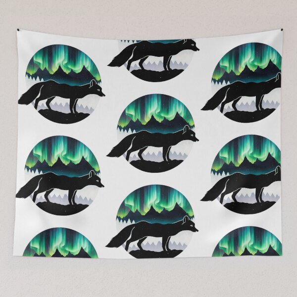 Item preview, Artic Fox With Northern Lights designed and sold by PlanetMarker.