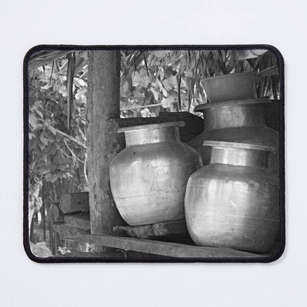 Item preview, Metal Pots, Bamboo House, grey scale, Arunachal Pradesh, India designed and sold by worldways.
