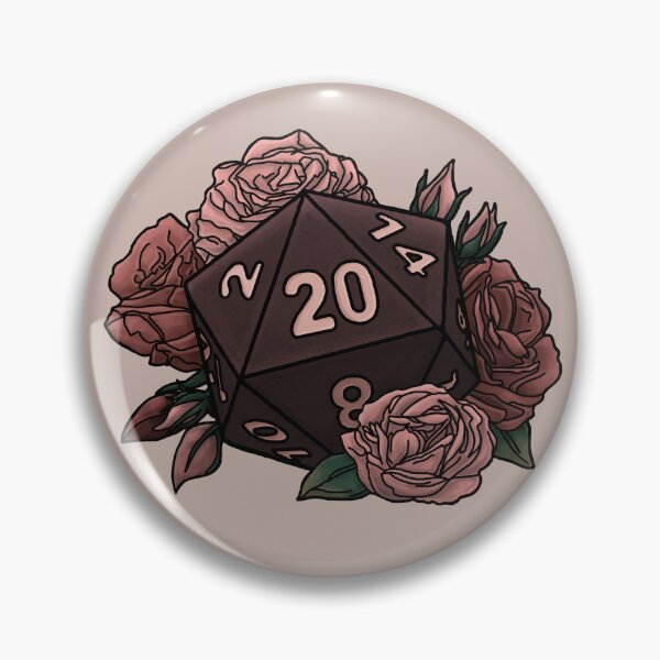 Artikelvorschau, Rose D20 – Pinke Variante – Tabletop-Gaming-Würfel entworfen und verkauft von Cassidy June Art.