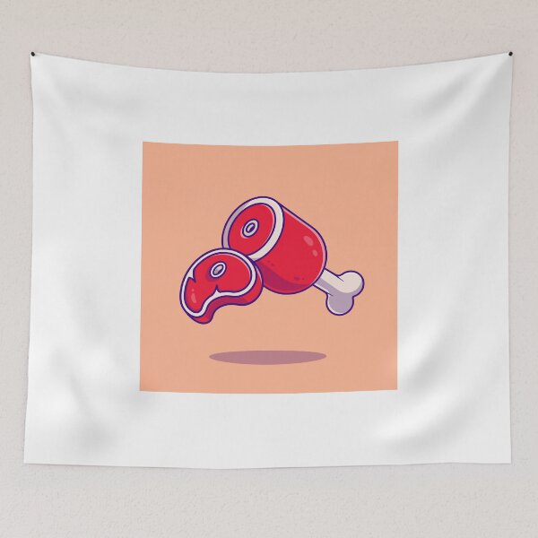 Item preview, Savory Delight: Meat Cartoon Icon designed and sold by hjian8219.