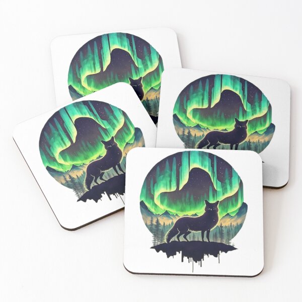 Item preview, Artic Fox With Northern Lights designed and sold by PlanetMarker.