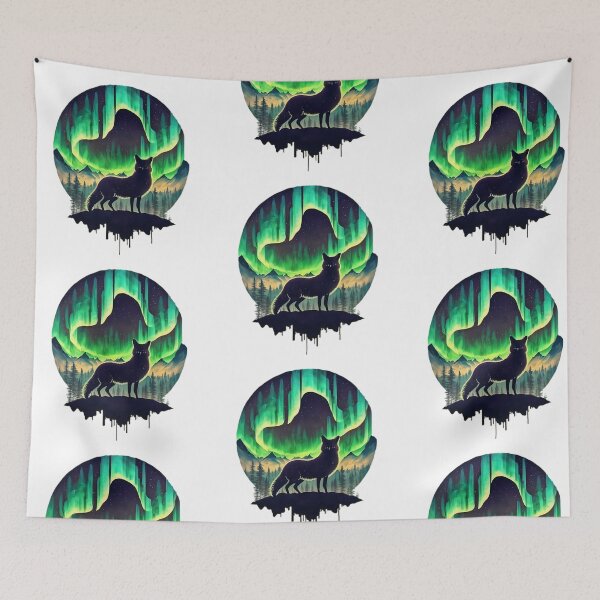 Item preview, Artic Fox With Northern Lights designed and sold by PlanetMarker.