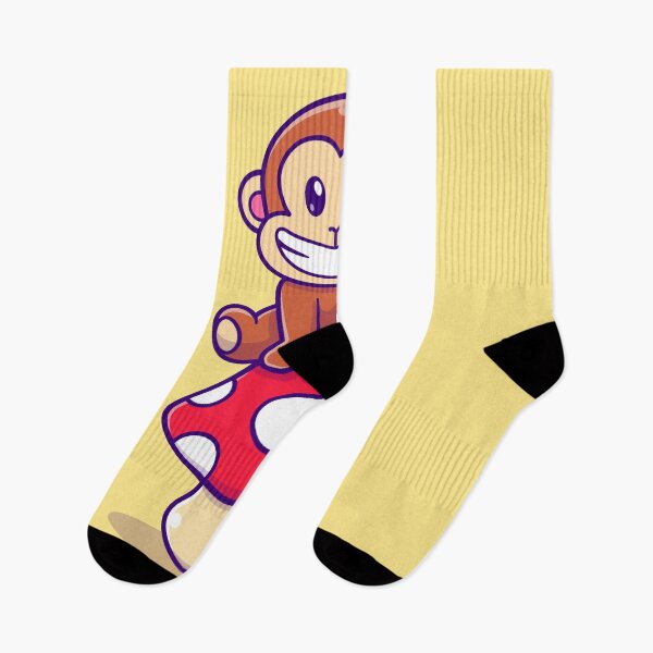 Item preview, Whimsical Monkey Haven: Cute Monkey on Mushroom designed and sold by hjian8219.