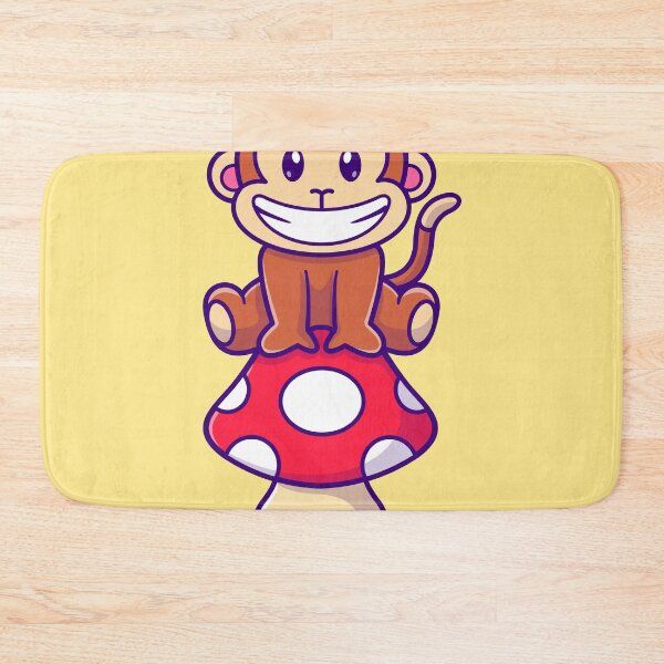 Item preview, Whimsical Monkey Haven: Cute Monkey on Mushroom designed and sold by hjian8219.