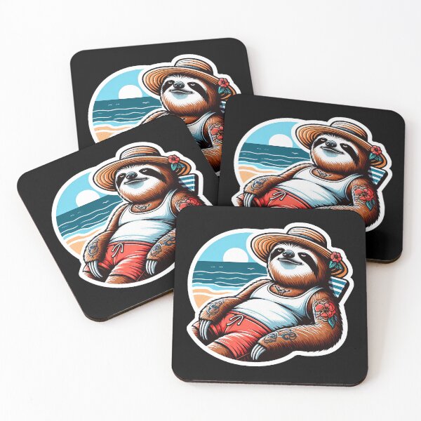 Item preview, Sloth Relaxing By The Beach designed and sold by plushism.