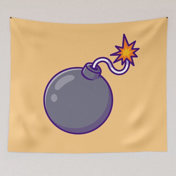 Item preview, Whimsical Boom: Floating Bomb Cartoon Icon designed and sold by hjian8219.