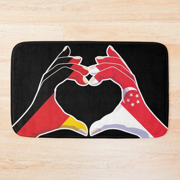 Item preview, Singapore Singaporean Germany German Love Heart Peace designed and sold by FlagX.