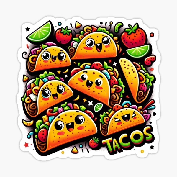 Item preview, Happy Smiling Bunch of Tacos designed and sold by nikkolaus.
