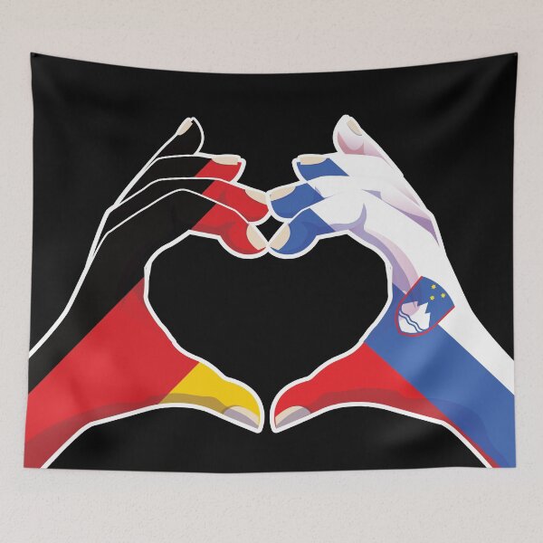 Item preview, Slovenia Slovene Germany German Love Heart Peace designed and sold by FlagX.