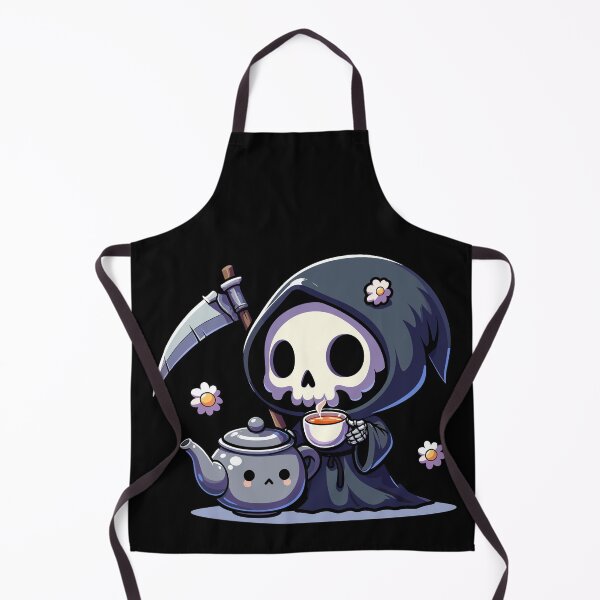 Item preview, Cute Grim Reaper Drinking Tea designed and sold by Kawaii-n-Spice.