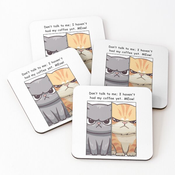 Item preview, Angry Cats, “Don’t talk to me, I haven’t had my coffee yet”  designed and sold by TrendingCloth99.