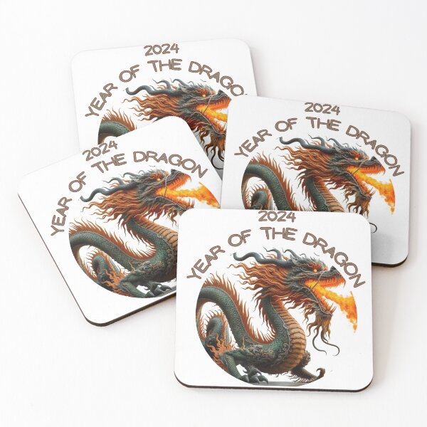 Item preview, Green and orange dragon, 2024 year of the dragon designed and sold by Coolparrotgirl.