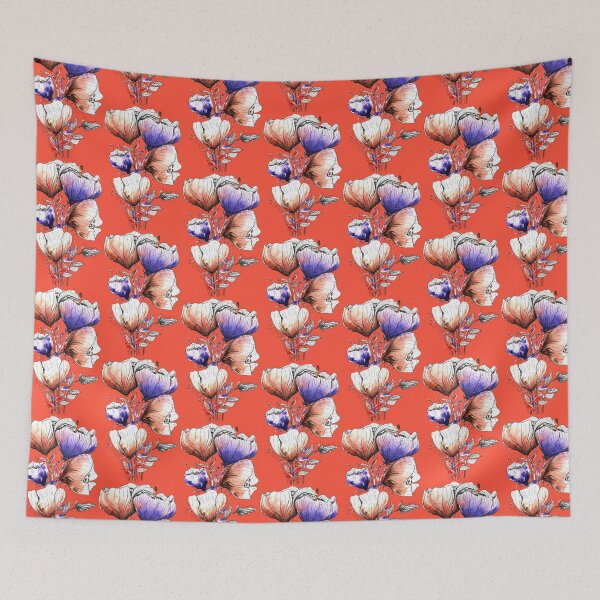 Item preview, Bouquet Blooms, Vibrant Floral Art on Orange designed and sold by Clara Fruggeri.