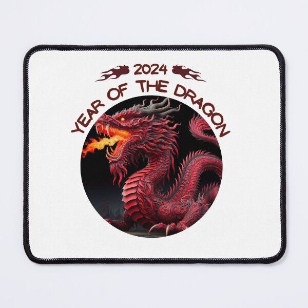 Item preview, Red dragon with extra flames, 2024 year of the dragon designed and sold by Coolparrotgirl.