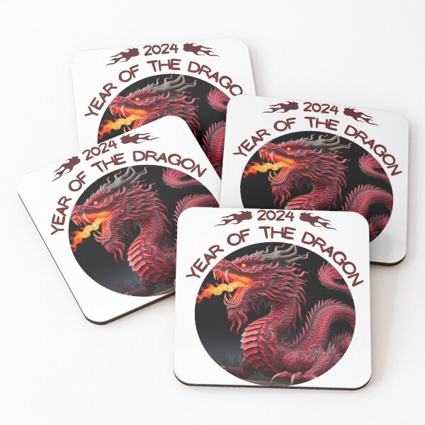 Item preview, Red dragon with extra flames, 2024 year of the dragon designed and sold by Coolparrotgirl.
