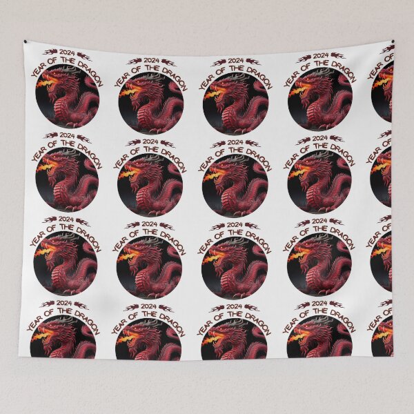 Item preview, Red dragon with extra flames, 2024 year of the dragon designed and sold by Coolparrotgirl.