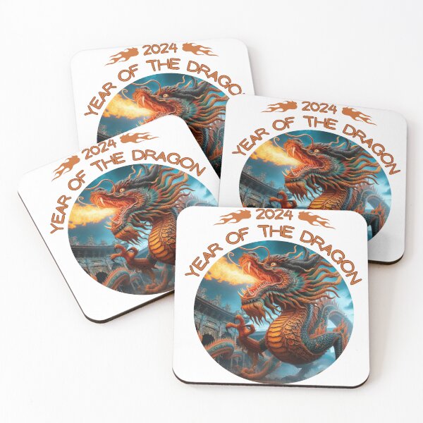 Item preview, Blue dragon with extra flames, 2024 year of the dragon designed and sold by Coolparrotgirl.