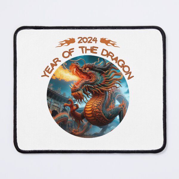 Item preview, Blue dragon with extra flames, 2024 year of the dragon designed and sold by Coolparrotgirl.